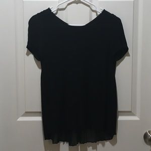 Express Black Ruffle Tee Size XS